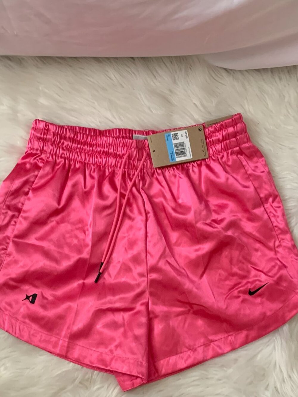 NIKE X A'JA WILSON Satiny Nylon Basketball Shorts in Pinksicle Sz MEDIUM